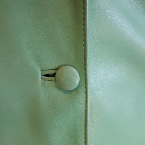 Leather Renditions by Sandi Jacket Blazer Women's Small Lined Soft Light Green - Picture 8 of 11